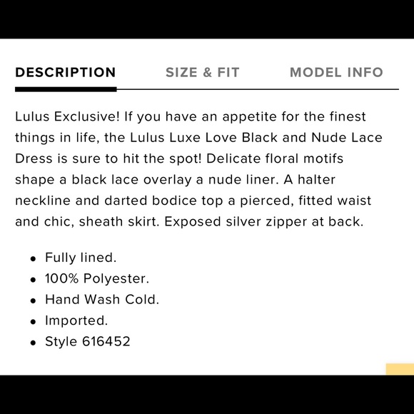 SOLD NWT Lulu’s Luxe Love Black Nude Lace Dress - Picture 13 of 13